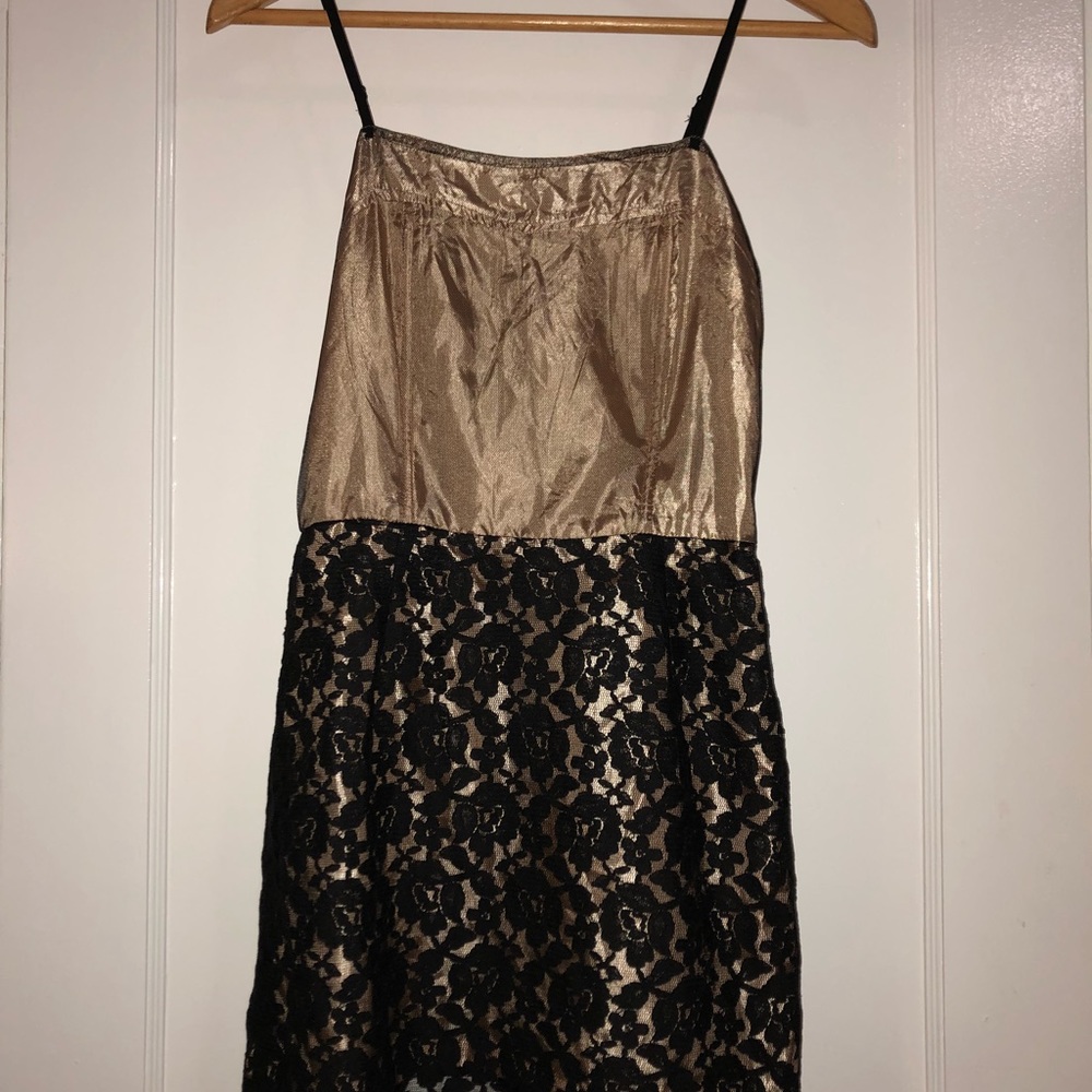 Glamorous • Metallic and Lace Slip Dress
